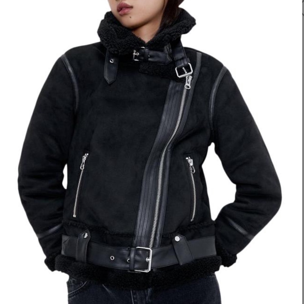 Zara Double Faced Faux Shearling Jacket! BRAND NEW